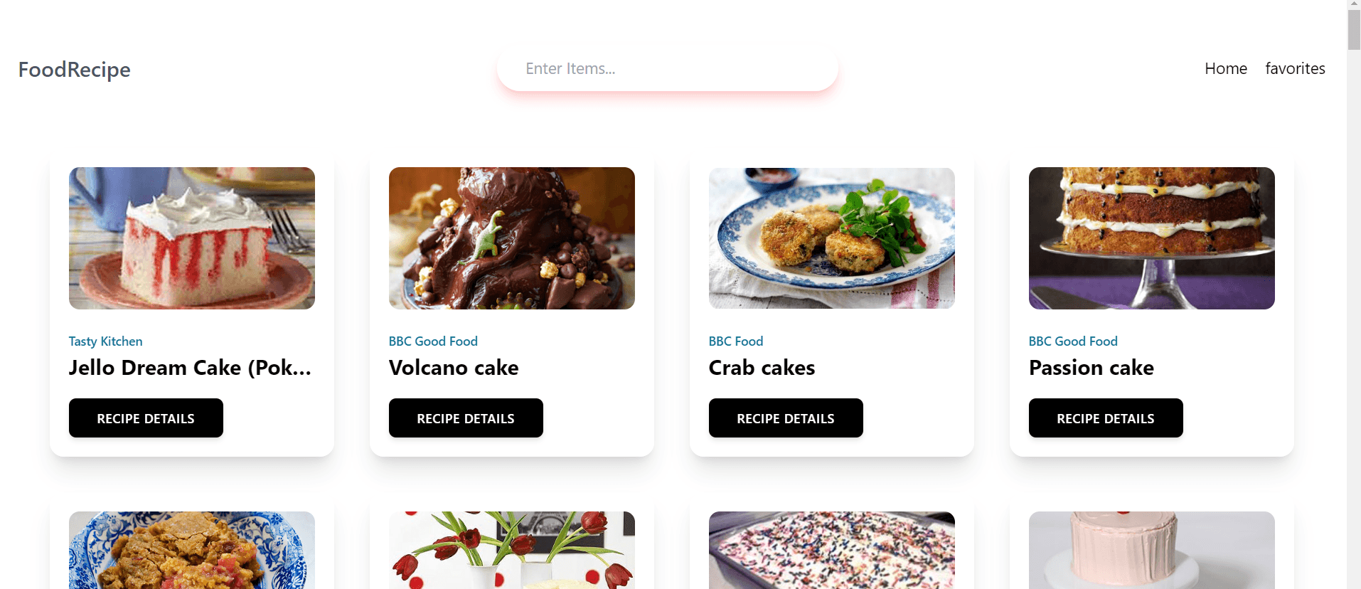 Food App using React